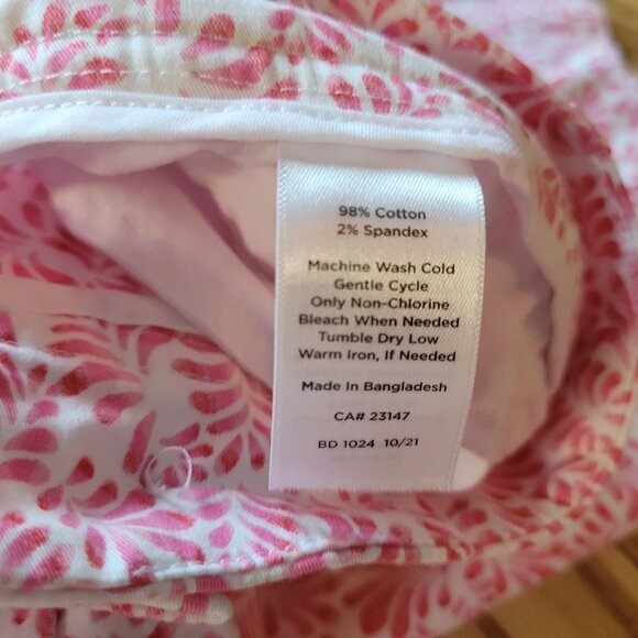 Talbots Womens Pink & White Floral Print Shorts Size 16 - Picture 4 of 6